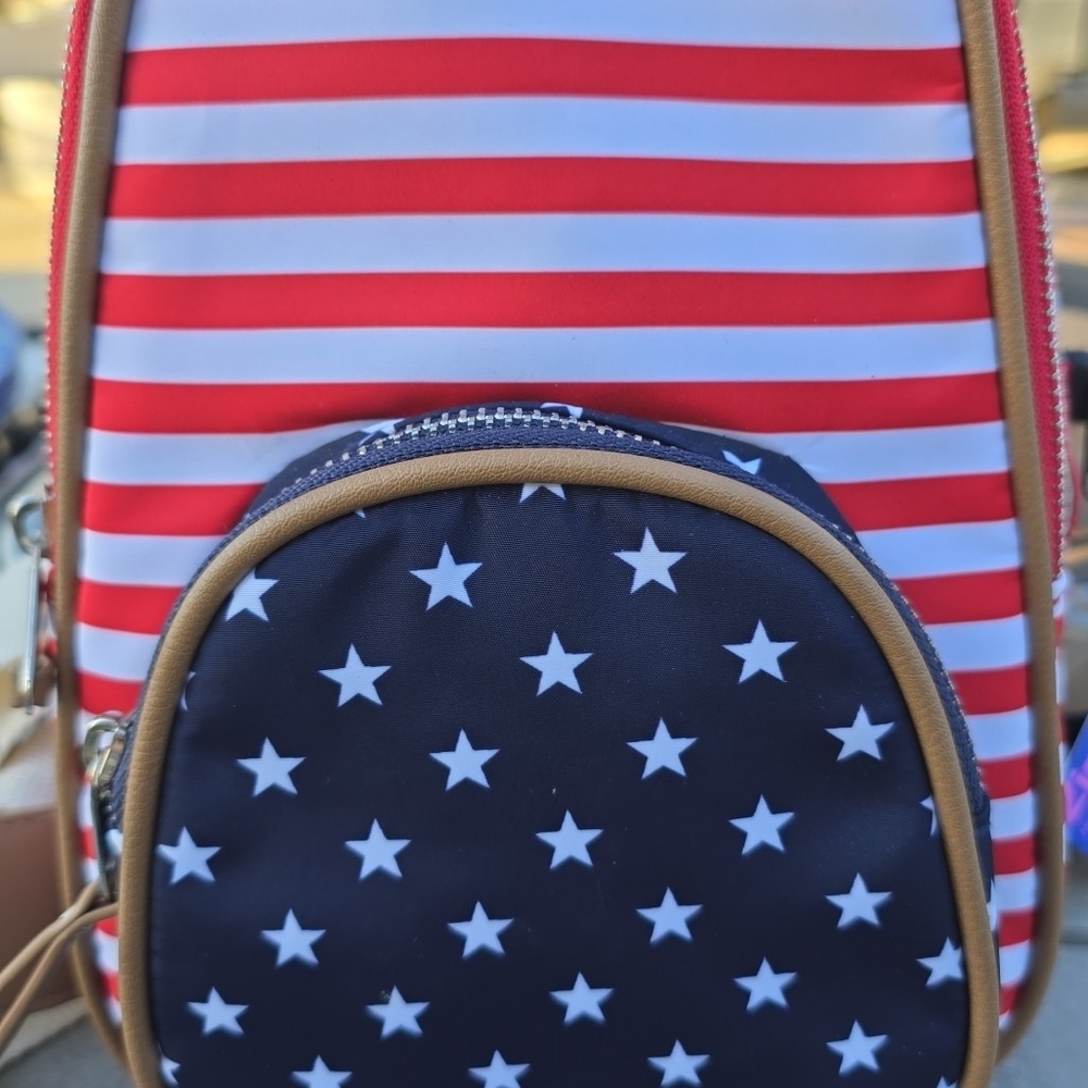 Patriotic Stripe & Star Mini Backpack - Red, White & Navy